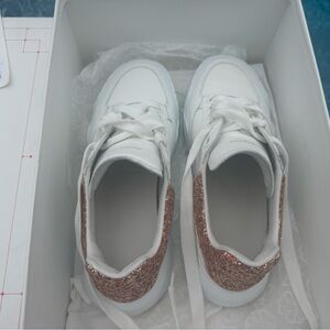 Alexander McQueen White and Glitter Sneakers